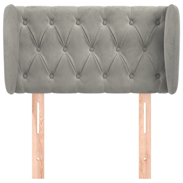 vidaXL Wingback Headboard Light Grey 83x23x78/88 cm Velvet