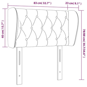 vidaXL Wingback Headboard Light Grey 83x23x78/88 cm Velvet
