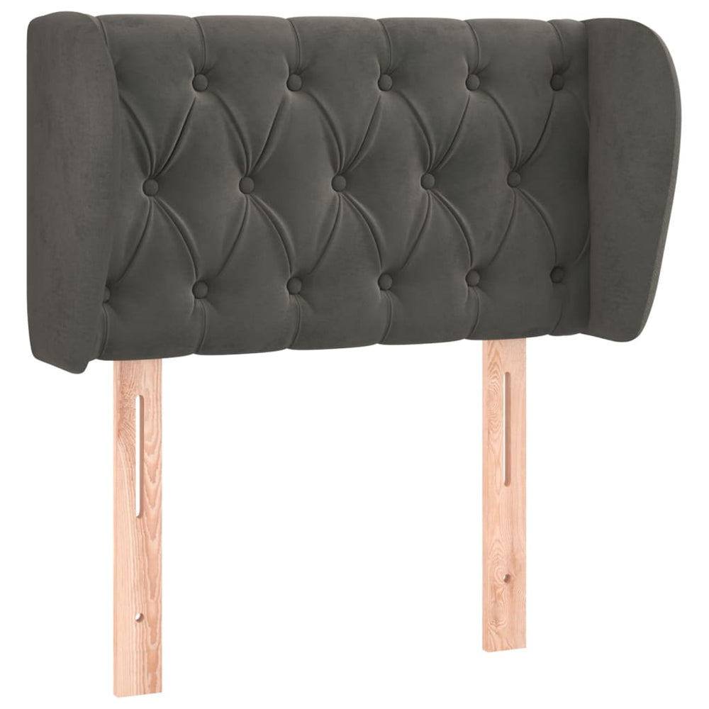 vidaXL Headboard with Wings Dark Grey 83x23x78/88 cm Velvet
