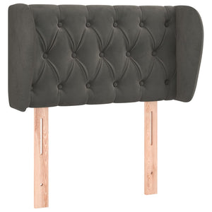 vidaXL Headboard with Wings Dark Grey 83x23x78/88 cm Velvet