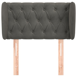vidaXL Headboard with Wings Dark Grey 83x23x78/88 cm Velvet