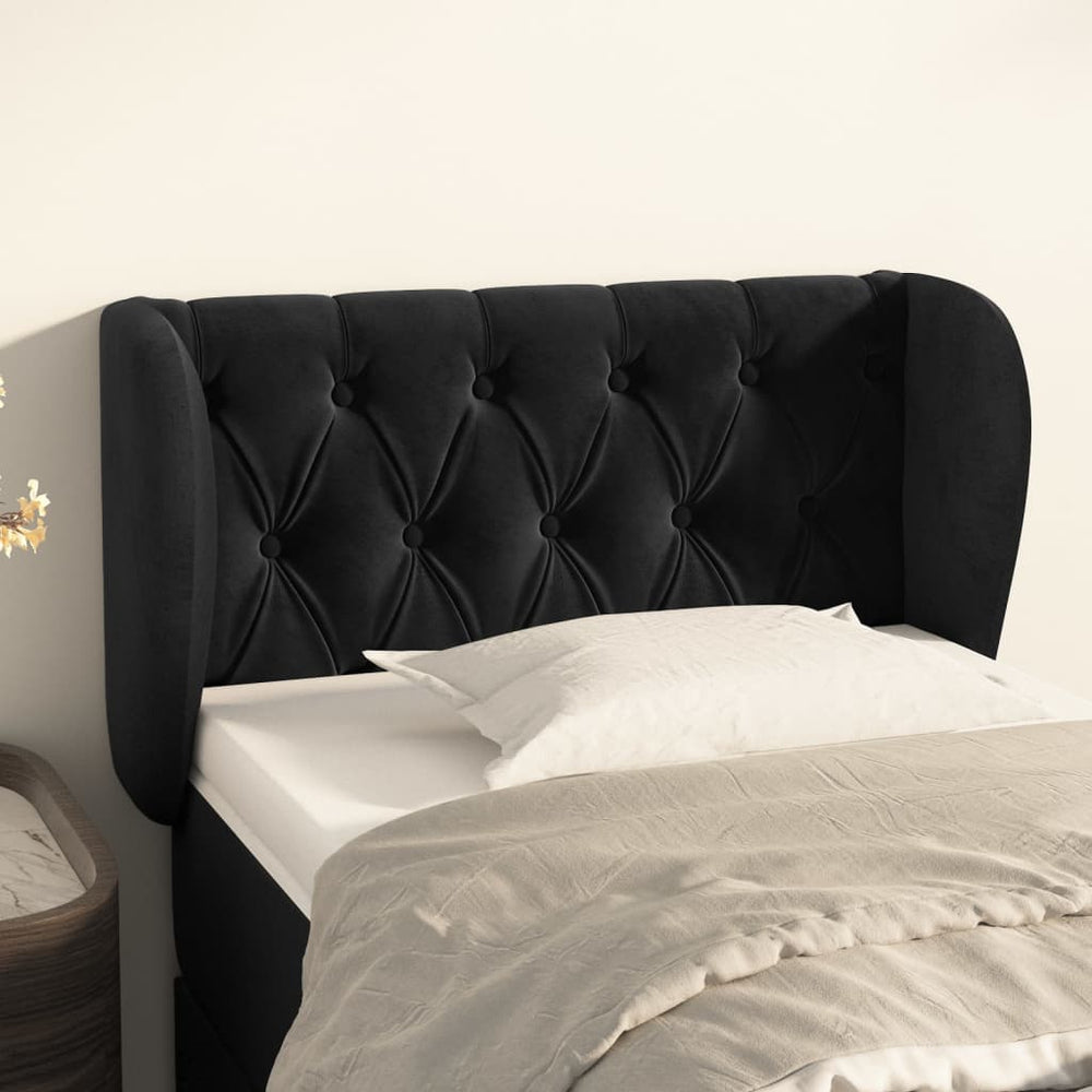 vidaXL Wingback Headboard Black 83x23x78/88 cm Velvet