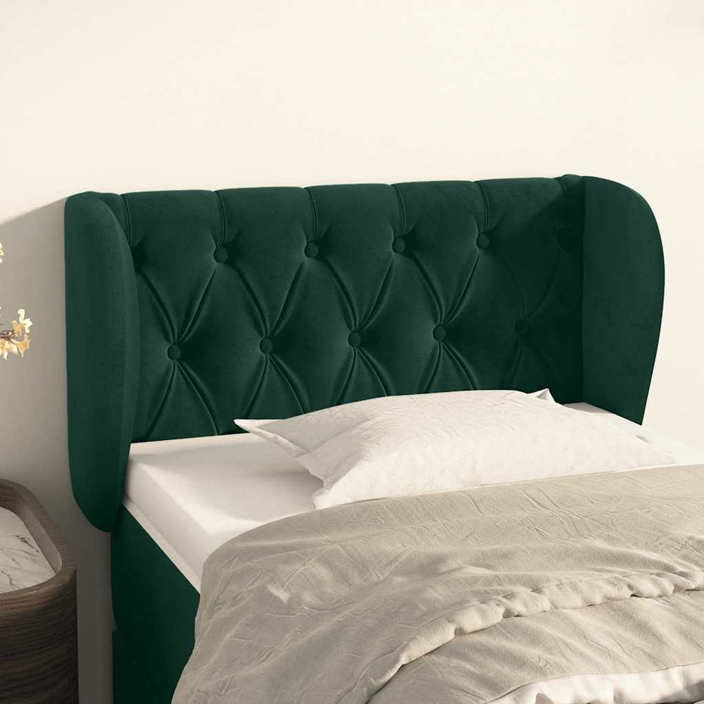 vidaXL Wingback Headboard Dark Green 83x23x78/88 cm Velvet