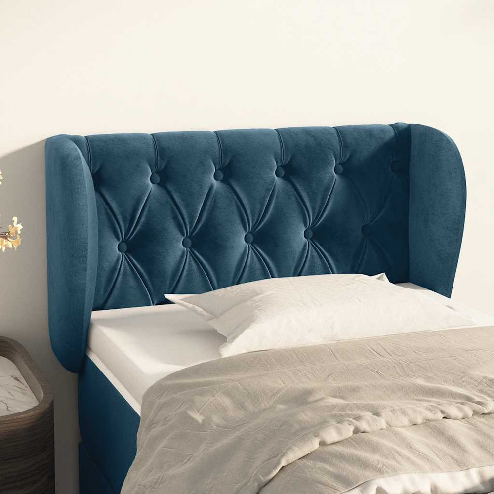 vidaXL Wingback Headboard Dark Blue 83x23x78/88 cm Velvet