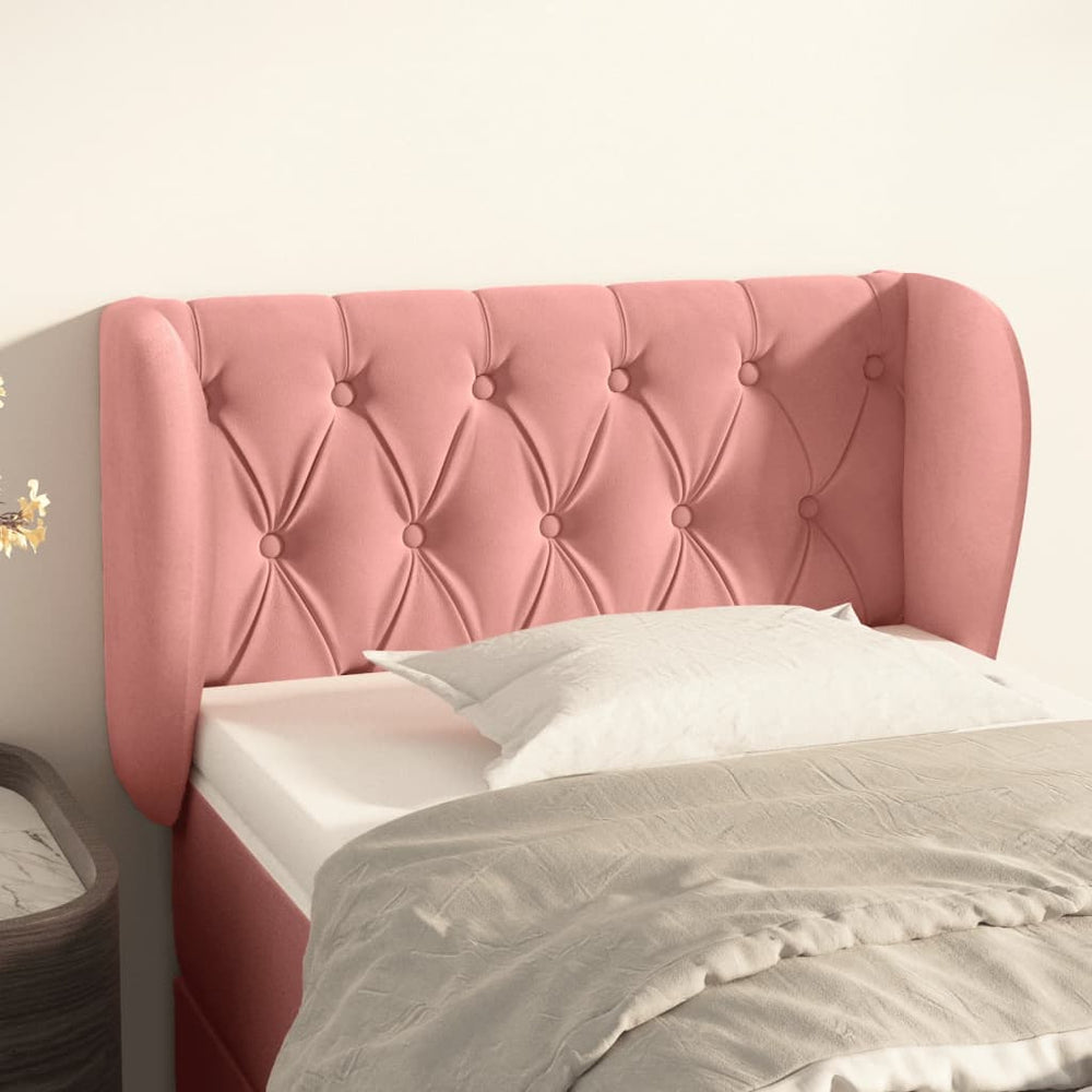 vidaXL Wingback Headboard Pink 83x23x78/88 cm Velvet