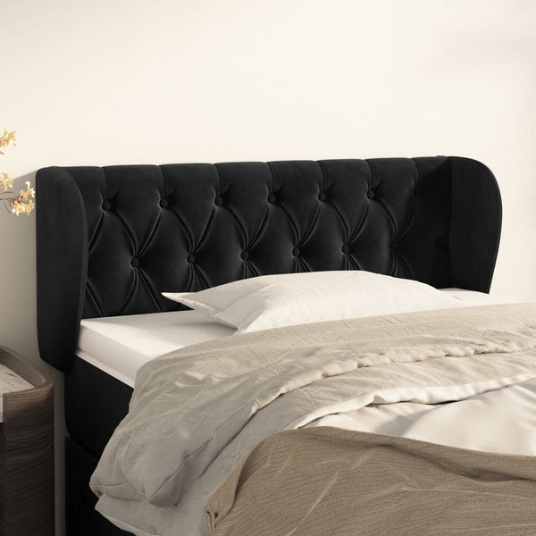 vidaXL Wingback Headboard Black 93x23x78/88 cm Velvet