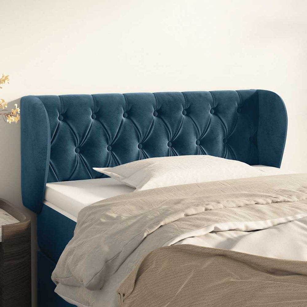 vidaXL Wingback Headboard Dark Blue 93x23x78/88 cm Velvet