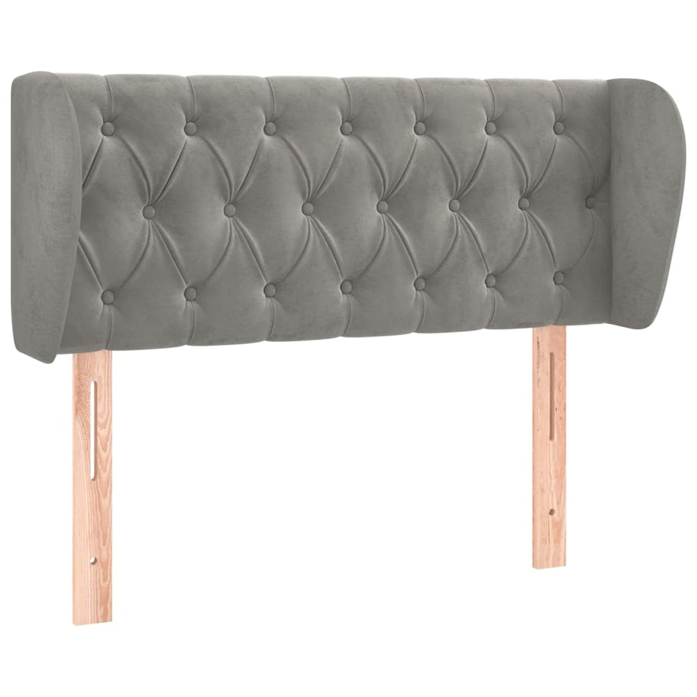 vidaXL Wingback Headboard Light Grey 103x23x78/88 cm Velvet