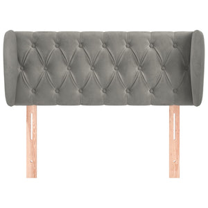 vidaXL Wingback Headboard Light Grey 103x23x78/88 cm Velvet