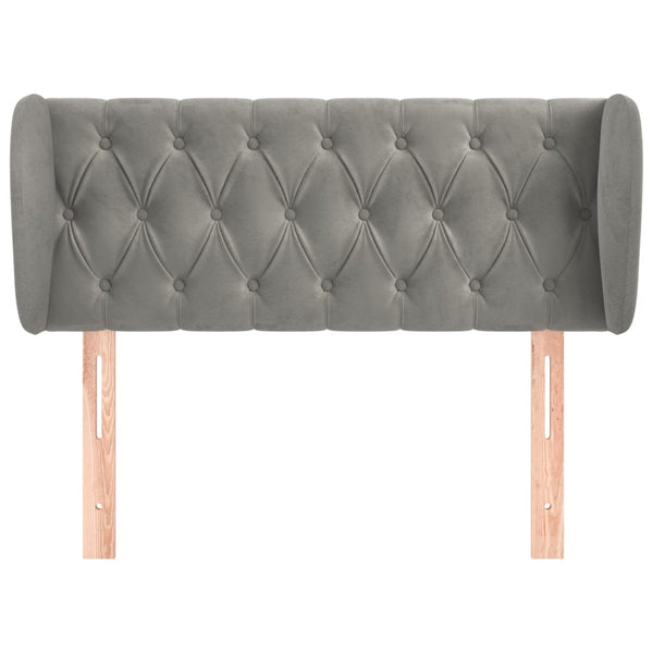 vidaXL Wingback Headboard Light Grey 103x23x78/88 cm Velvet