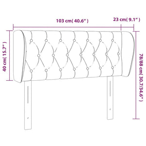 vidaXL Wingback Headboard Light Grey 103x23x78/88 cm Velvet