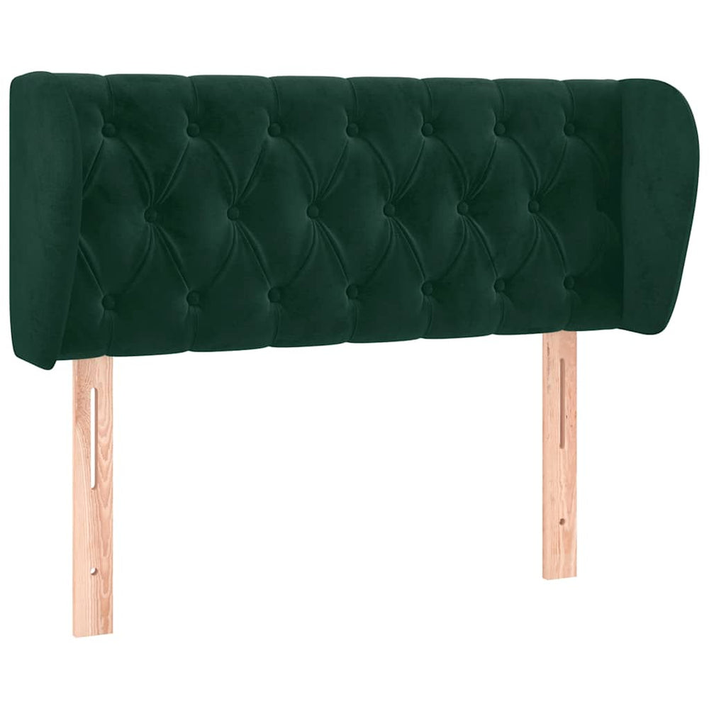 vidaXL Headboard with Wings Dark Green 103x23x78/88 cm Velvet