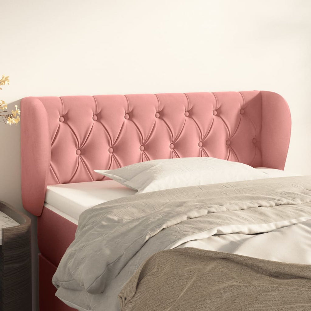 vidaXL Wingback Headboard Pink 103x23x78/88 cm Velvet