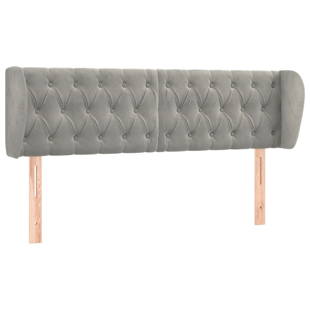 vidaXL Wingback Headboard Light Gray 147x23x78/88 cm Velvet