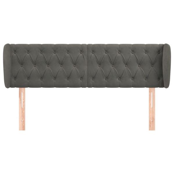 vidaXL Wingback Headboard Dark Grey 147x23x78/88 cm Velvet