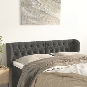 vidaXL Wingback Headboard Dark Grey 147x23x78/88 cm Velvet