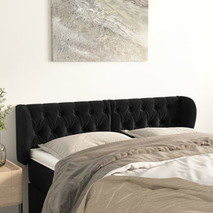 vidaXL Wingback Headboard Black 147x23x78/88 cm Velvet