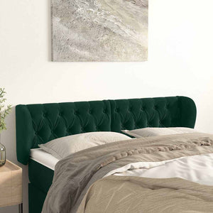 vidaXL Wingback Headboard Dark Green 147x23x78/88 cm Velvet