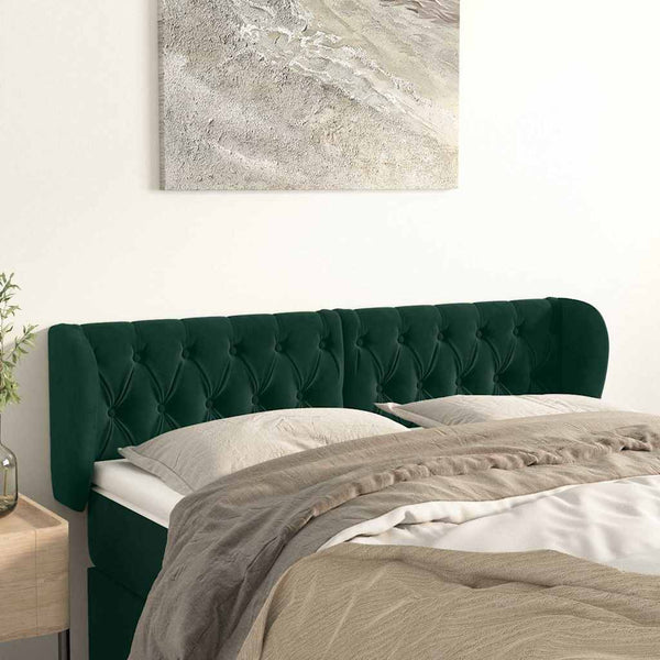 vidaXL Wingback Headboard Dark Green 147x23x78/88 cm Velvet