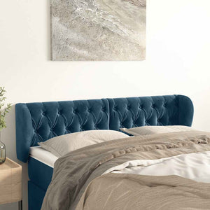 vidaXL Wingback Headboard Dark Blue 147x23x78/88 cm Velvet
