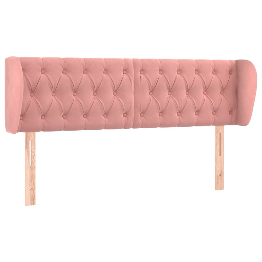 vidaXL Wingback Headboard Pink 147x23x78/88 cm Velvet