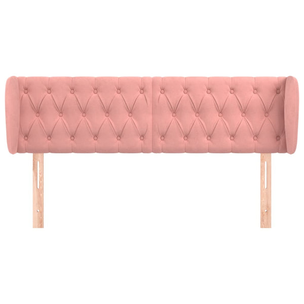 vidaXL Wingback Headboard Pink 147x23x78/88 cm Velvet