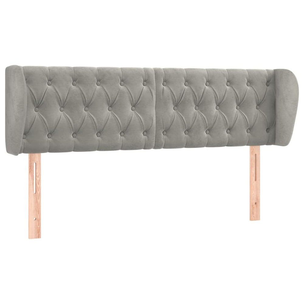 vidaXL Wingback Headboard Light Gray 163x23x78/88 cm Velvet