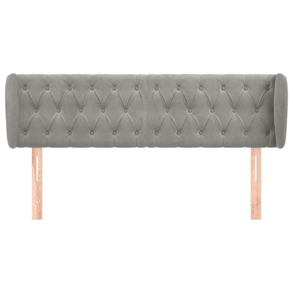 vidaXL Wingback Headboard Light Gray 163x23x78/88 cm Velvet