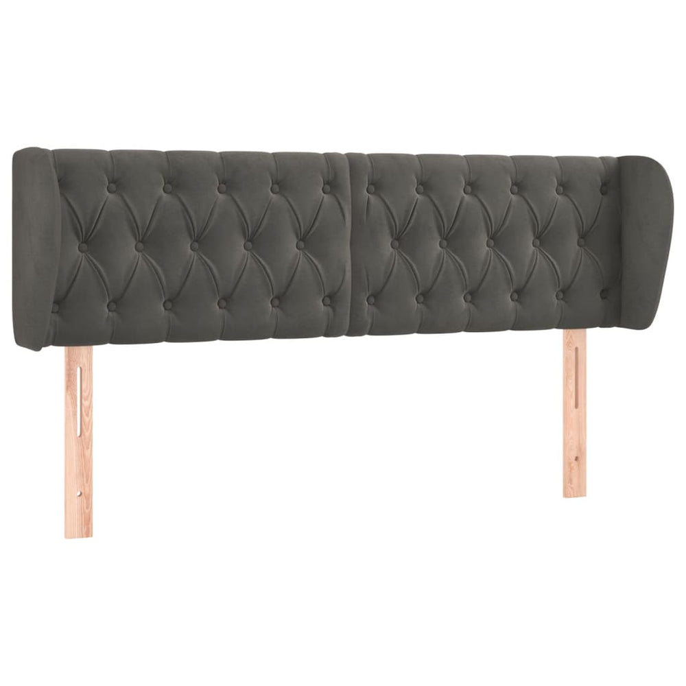 vidaXL Wingback Headboard Dark Grey 163x23x78/88 cm Velvet