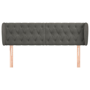 vidaXL Wingback Headboard Dark Grey 163x23x78/88 cm Velvet