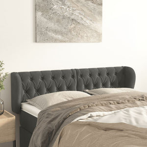 vidaXL Wingback Headboard Dark Grey 163x23x78/88 cm Velvet