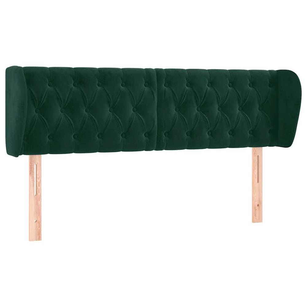 vidaXL Wingback Headboard Dark Green 163x23x78/88 cm Velvet