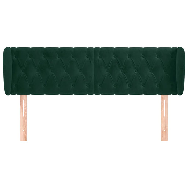 vidaXL Wingback Headboard Dark Green 163x23x78/88 cm Velvet