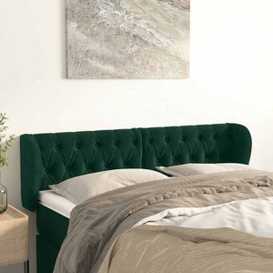 vidaXL Wingback Headboard Dark Green 163x23x78/88 cm Velvet