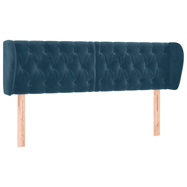 vidaXL Wingback Headboard Dark Blue 163x23x78/88 cm Velvet