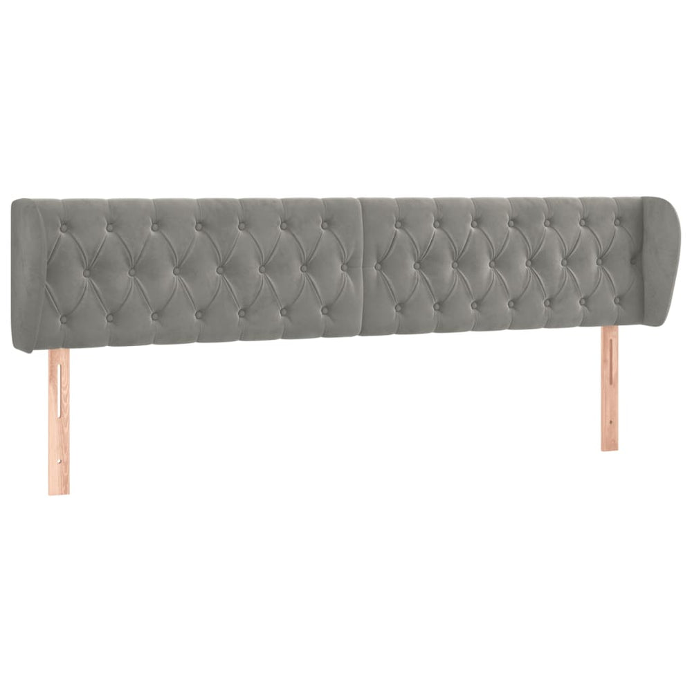 vidaXL Wingback Headboard Light Gray 183x23x78/88 cm Velvet