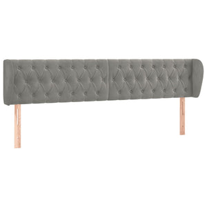 vidaXL Wingback Headboard Light Gray 183x23x78/88 cm Velvet
