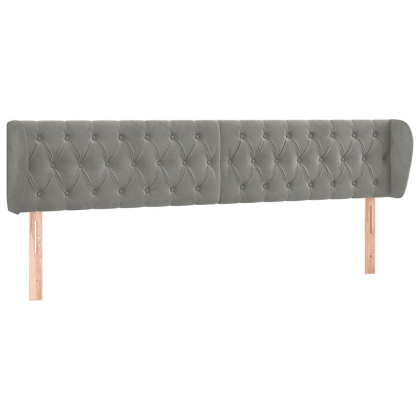 vidaXL Wingback Headboard Light Gray 183x23x78/88 cm Velvet