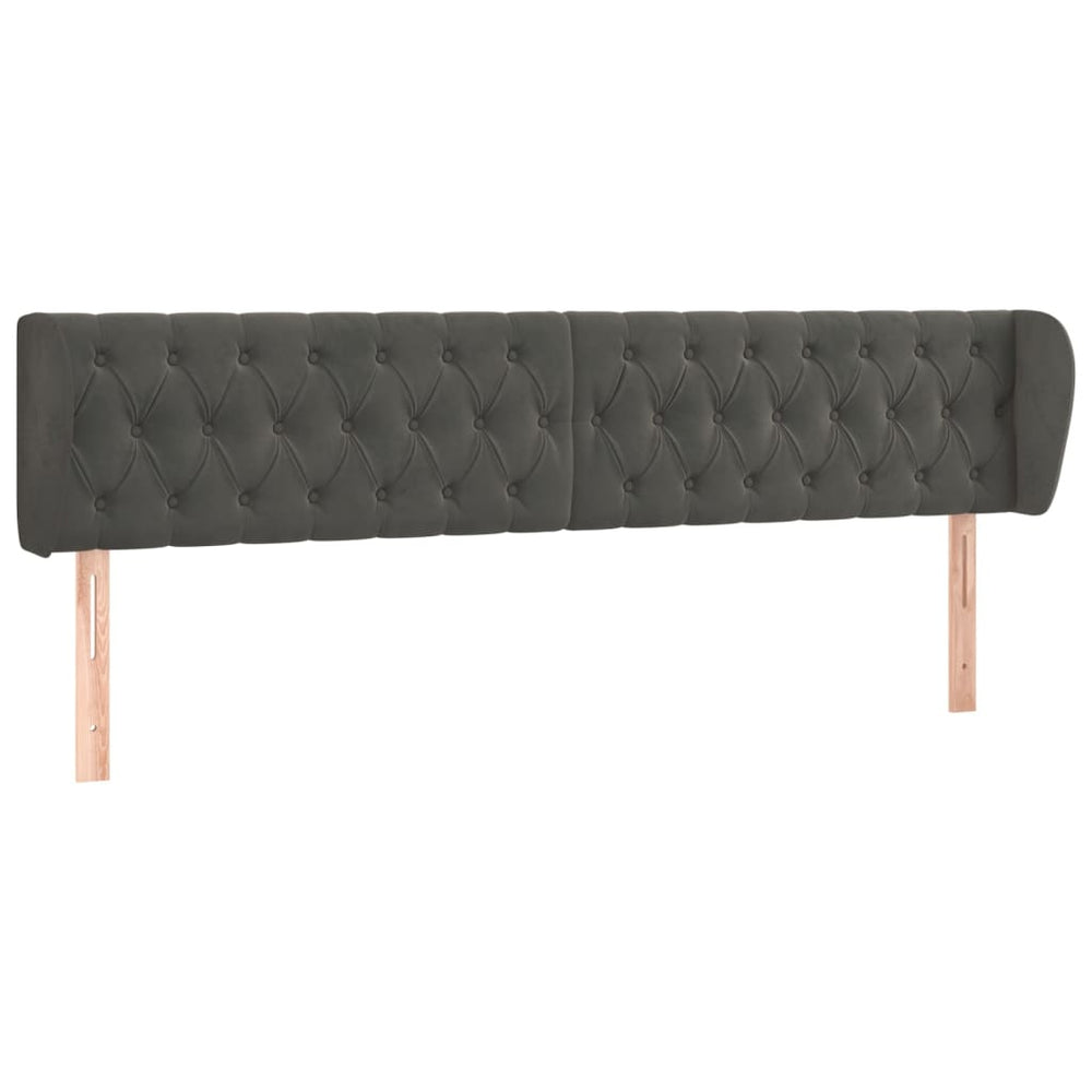 vidaXL Wingback Headboard Dark Grey 183x23x78/88 cm Velvet