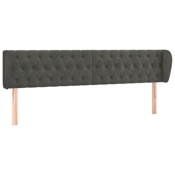 vidaXL Wingback Headboard Dark Grey 183x23x78/88 cm Velvet