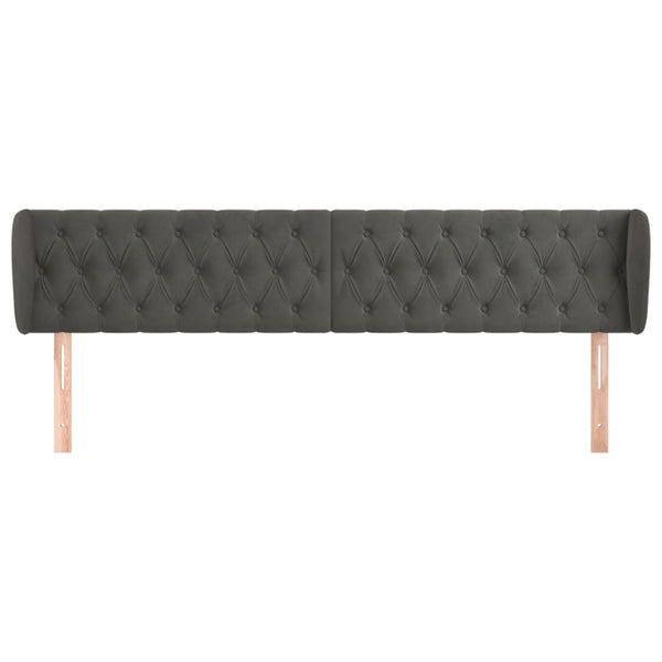 vidaXL Wingback Headboard Dark Grey 183x23x78/88 cm Velvet