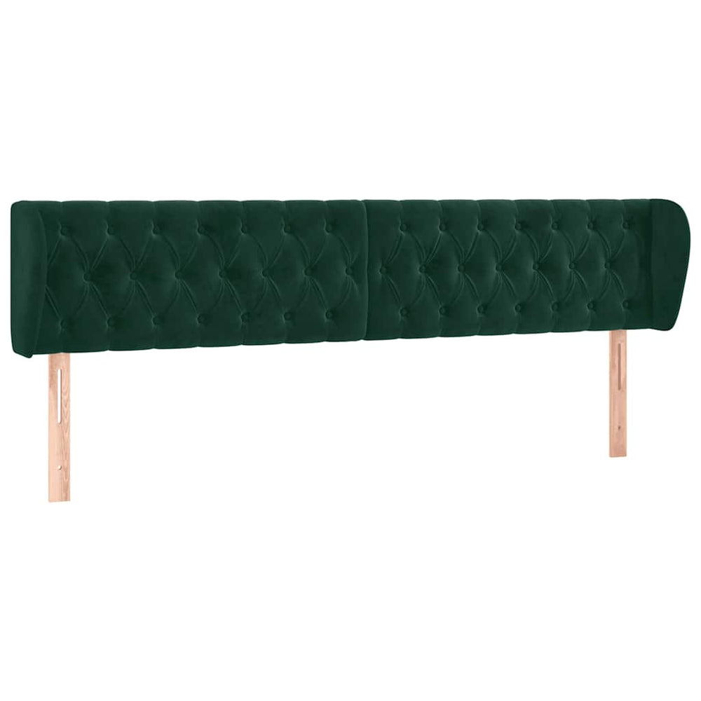 vidaXL Wingback Headboard Dark Green 183x23x78/88 cm Velvet