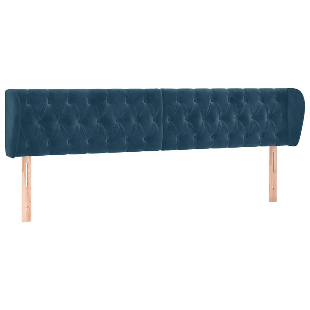 vidaXL Wingback Headboard Dark Blue 183x23x78/88 cm Velvet