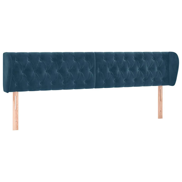 vidaXL Wingback Headboard Dark Blue 183x23x78/88 cm Velvet