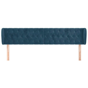 vidaXL Wingback Headboard Dark Blue 183x23x78/88 cm Velvet