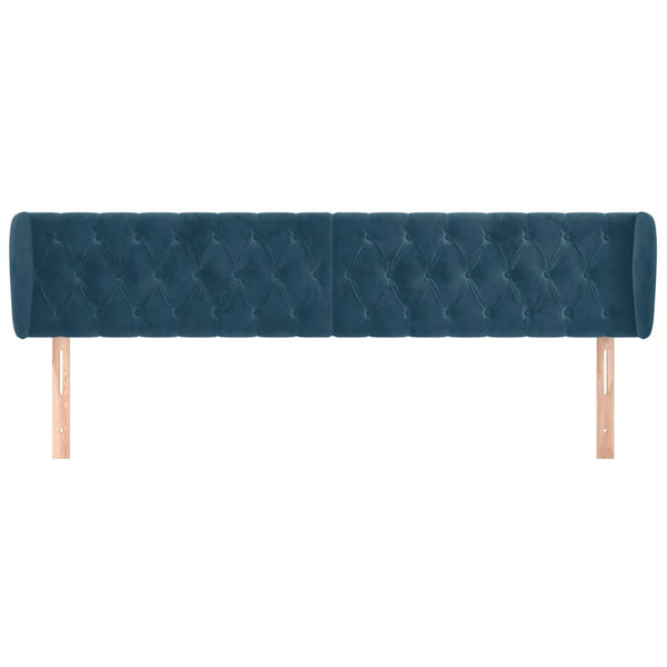 vidaXL Wingback Headboard Dark Blue 183x23x78/88 cm Velvet