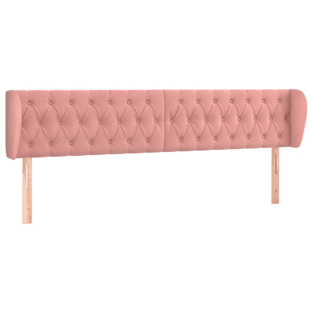 vidaXL Wingback Headboard Pink 183x23x78/88 cm Velvet