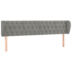 vidaXL Wingback Headboard Light Gray 203x23x78/88 cm Velvet