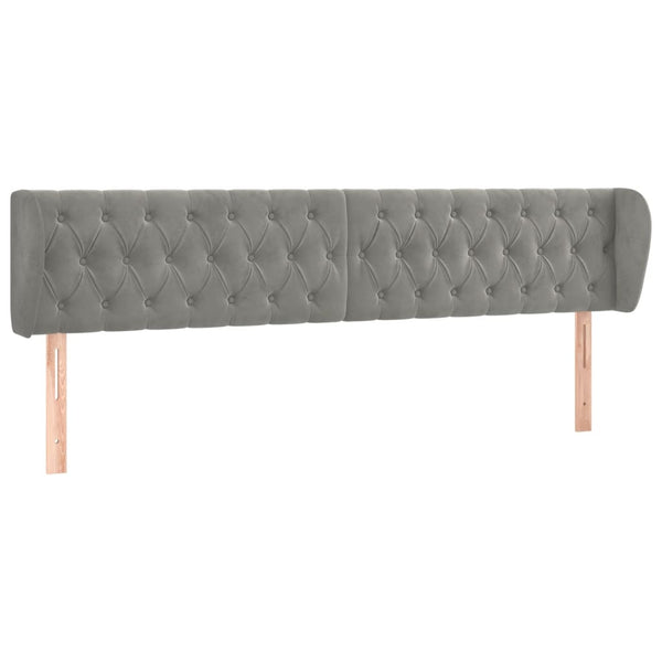 vidaXL Wingback Headboard Light Gray 203x23x78/88 cm Velvet