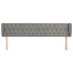 vidaXL Wingback Headboard Light Gray 203x23x78/88 cm Velvet